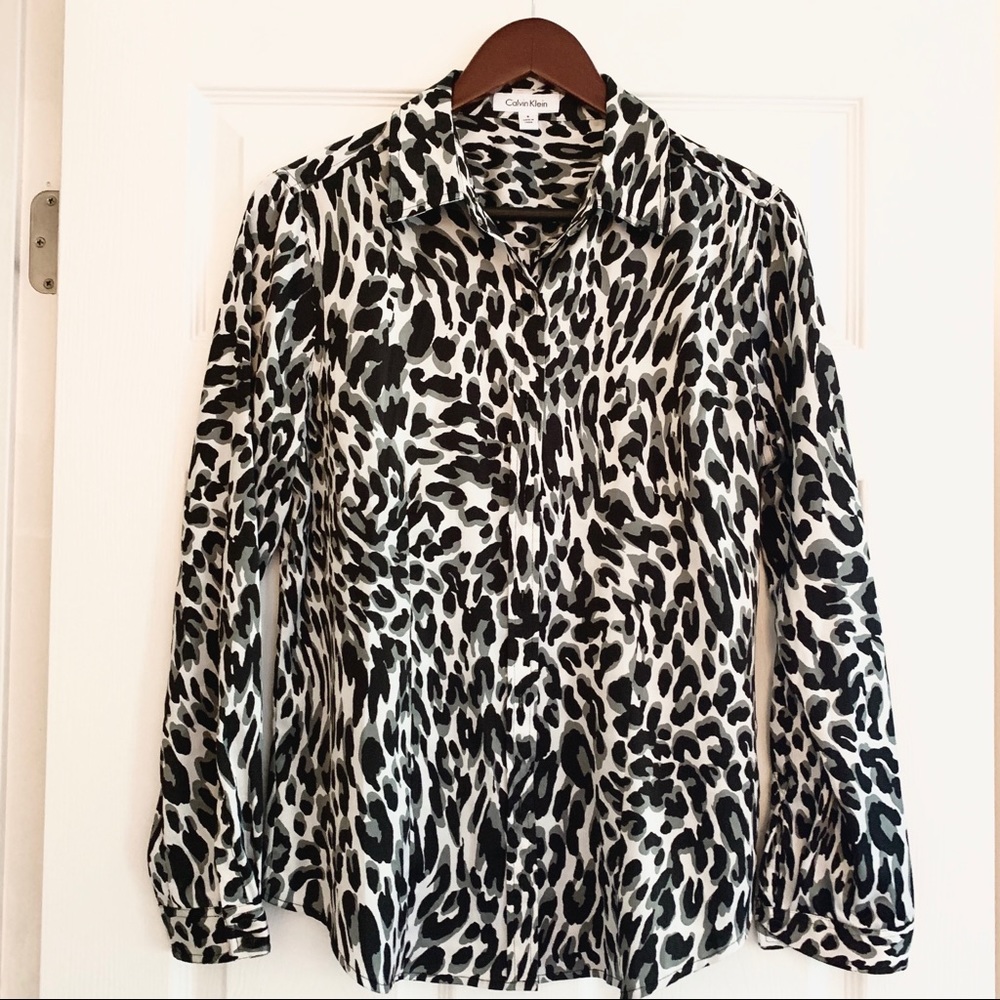 Calvin Kline silk button down shirt